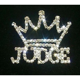 ejools #11883 Rhinestone Judge with Crown Pin