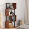 Furologee 5-Tier Bookshelf, S-Shaped Geometric Bookcase, Narrow Freestanding Display Shelves,
