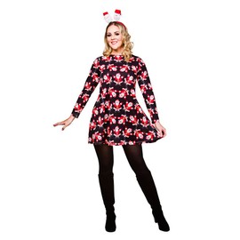 Wicked Costumes Ladies Adult Santa Christmas Swing Dress (Women: 18-20) Black