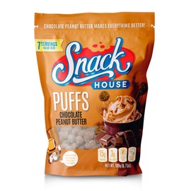 Keto Protein Puffs - Low Carb Snacks | High Protein Crunch, Healthy Gluten & Grain Free Snack Food - Low Calorie Guilt Free Ketogenic Diet Friendly | Legendary Peanut Chocolate Crunch Flavor - 7 SV