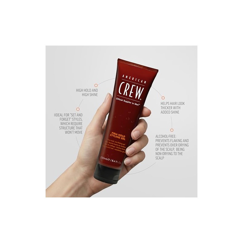 American Crew Men's Firm Hold Gel Tube, 3.3 oz