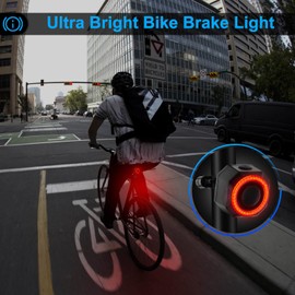 NineLeaf Smart Bike Taillight with Remote Control, USB Rechargeable 110DB Anti-Theft Bicycle Alarm Tail Light with Automatic Brake Light, IP54 Cycling Rear Light 4 Pack