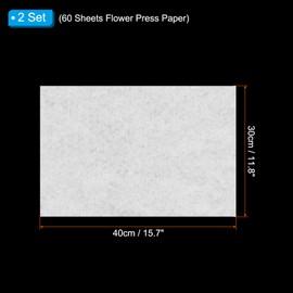 PATIKIL 16"x12" Flower Press Paper, 2 Set/60 Sheet Refill Lining Blotter Paper Absorbent Reusable Blotting Paper for DIY Art Handicraft Scrapbook