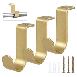 Hoowen - Paquete de 3 soportes para barra de cortina de techo, resistentes barras de metal con tornillos para barra de 1 pulgada, soporte de montaje de cortina para montaje en techo, cortinas de