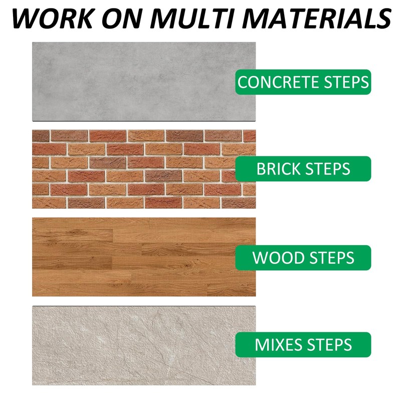 LOVMOR 2 Pack 2 Step Hand Rails for Outdoor Steps,