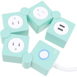 iJoy Flexible Power Strip - 3 AC Outlets and 2 USB Charging Ports with 5 Ft Extension