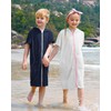 BesserBay Children's Short Sleeve Bath Poncho Hooded Surf Poncho Towel