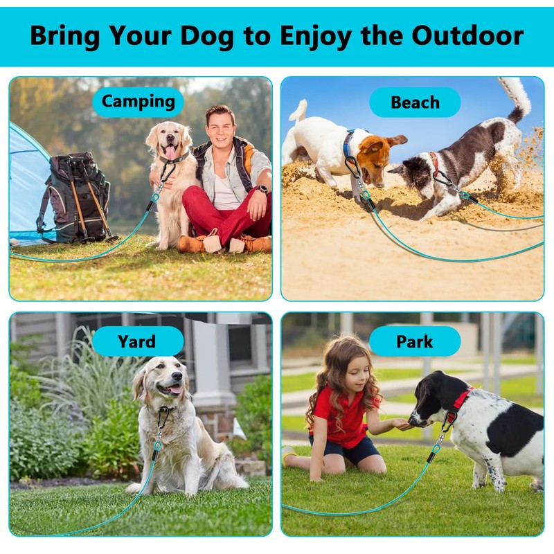 Dog Tie Out Cable 50FT-300Lbs,Heavy Duty Dog Leads Line for