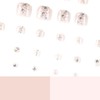 24Pcs Shining Press on Toenails Short Square Fake Toe Nails