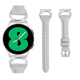 Bands Intended for Garmin Vivomove Trend/Vivomove Sport/Vivoactive 3/Forerunner 158/645/245 Watch Bands,20mm Genuine Leather Strap for Women Girls,Wristbands Replacement Bands (Gray)