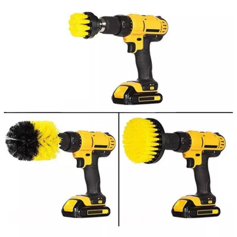 Estuchelandia 3pzas Kit De Limpieza Cepillos Para Taladro Cocina Baño