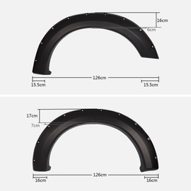 Wheel Fender Flares For Ford F-150 Styleside Models 2004-2008 /For Lincoln Mark LT 2006-2008 | Smooth Black Paintable Pocket Bolt-Riveted Style 4pc