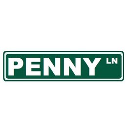 Penny Lane Custom Street Sign 6x24" Novelty Sign Home Decor Novelty Humor Motivation Funny Sign Famous Street Sign USA Penny Ln Beatles Great Gift