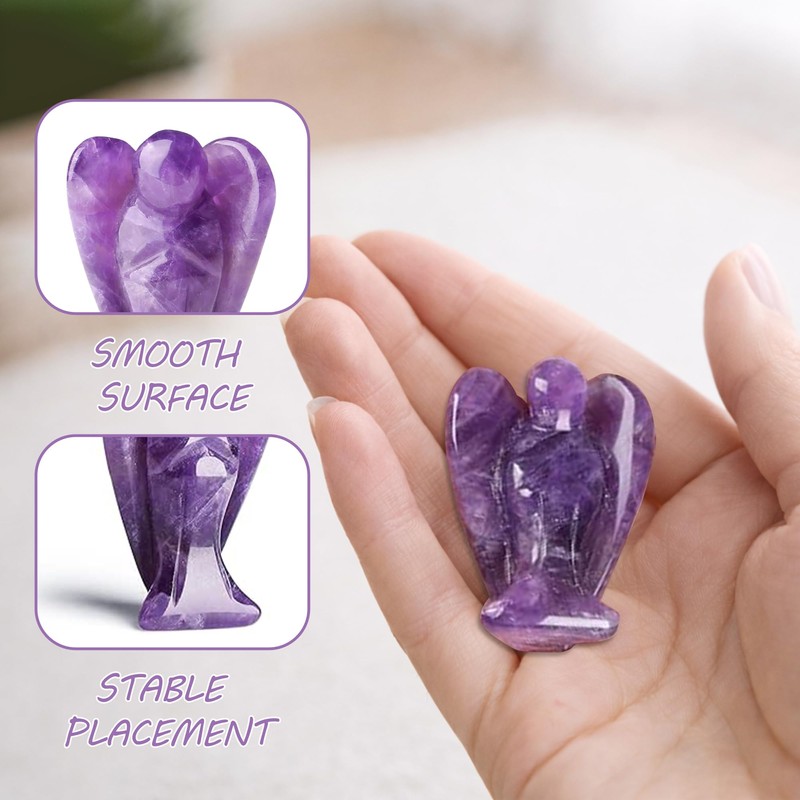 1Pc Amethyst Crystal Angel Purple Gift for Women 1"