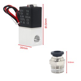 GCESSOIRY 1/4" NPT 2 Way 2 Position Normally Closed DC 12V Electric Solenoid Air Valve, Includes of 2 Fittings, 1 Tape, 1 Pair of Gloves