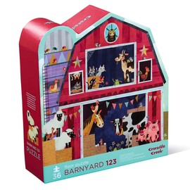Crocodile Creek - Barnyard 123-36 Piece Jigsaw Floor Puzzle with Heavy-Duty Box for Storage, Large 20" x 27" Completed Size, Designed for Kids Ages 3 Years and up