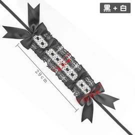 Sitengle Headdress Lolita Gothic Lolita Hair Ornament, Hair Accessory, Headband Lace, Ribbon, Bow, Hair Clip, Cute, Cute, Maid Cafe, Lolita, Multicolor Selection (Black + White)