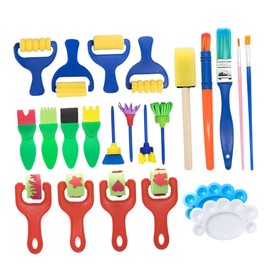 Gatuida 1Set Sponge Painting Brush Set DIY Art Tool Kit for Creative Learning for Early Education and Imaginative Play Random Color