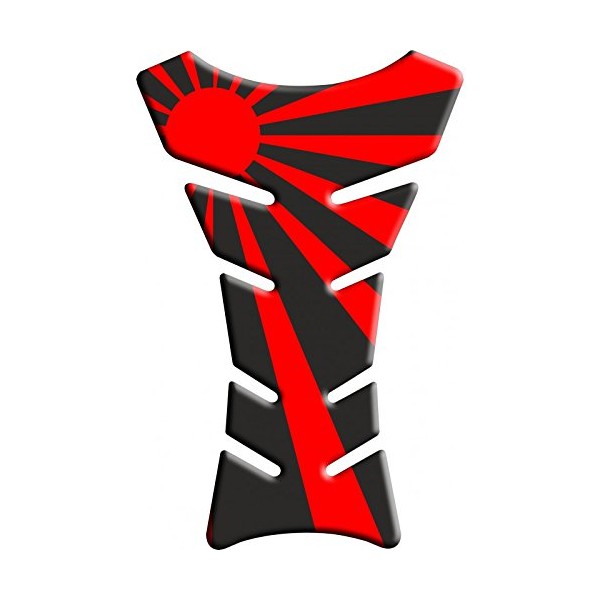 'Tankpad Motorcycle Pattern Tank Japanese Flag with Black Base' Polymer