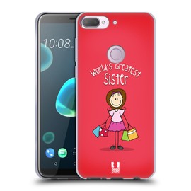 Head Case Designs Worlds Greatest Sis World'S Greatest Family Soft Gel Case Compatible With HTC Desire 12 Plus
