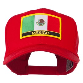 Mexico Flag Letter Patched High Profile Cap - Red OSFM