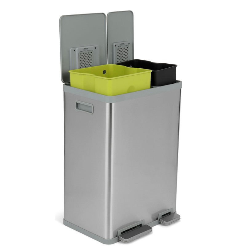SIMPLI-MAGIC 16 Gallon (38L x 22L) Dual Compartment Step Trash