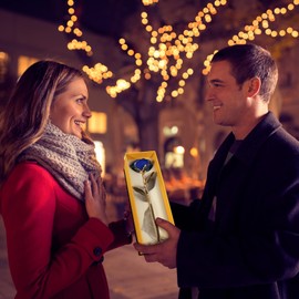 Yolife Gifts for Women Mom Gold Dipped Rose 24k Gold Dipped Real Rose Lasted Forever with Transparent Stand, Best for Her - for Valentine’s Day Mother’s Day Girlfriend Wife Birthday Wedding Flowers