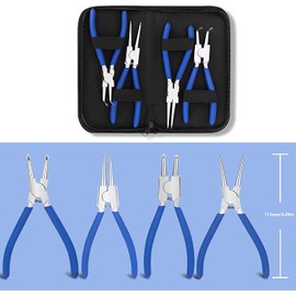 Segeringen Pliers Set, Circlip Pliers, Marine Ring Pliers Set, Circlip Pliers, Snap Ring, Outdoor Pliers for Outside and Inner Circlips