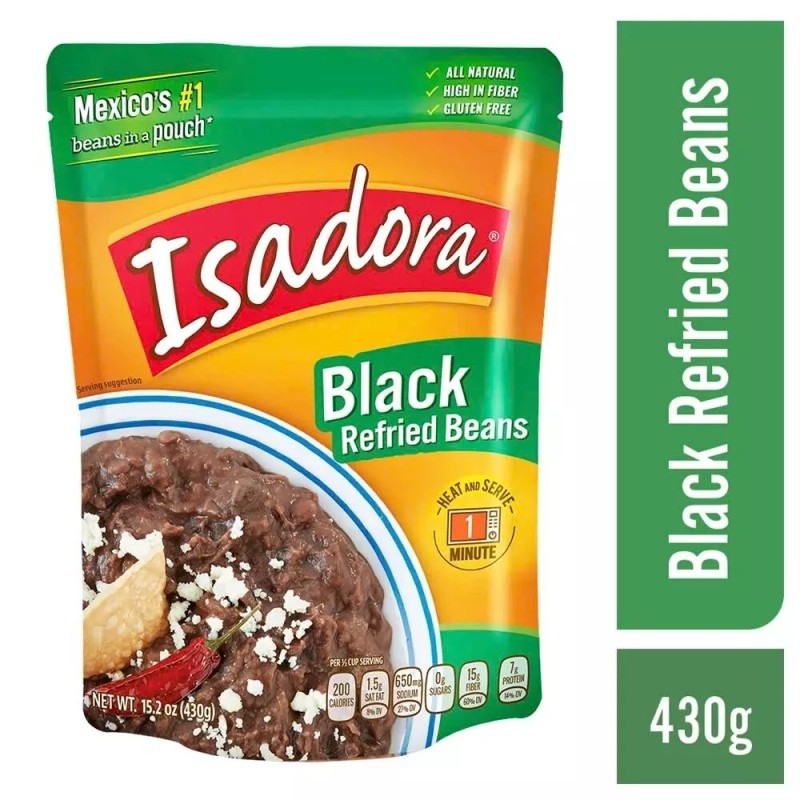 Verde Valle Foods Isadora Refried Black Beans 15.2 oz x