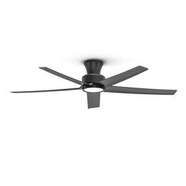 ocioc 52 inch Ceiling Fans with Lights, Large Air Volume Ceiling Fans with Reversible Quiet DC Motor and Remote（Black）