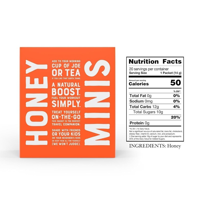Nate's Honey Minis - Single-Serve 100% Pure, Raw & Unfiltered