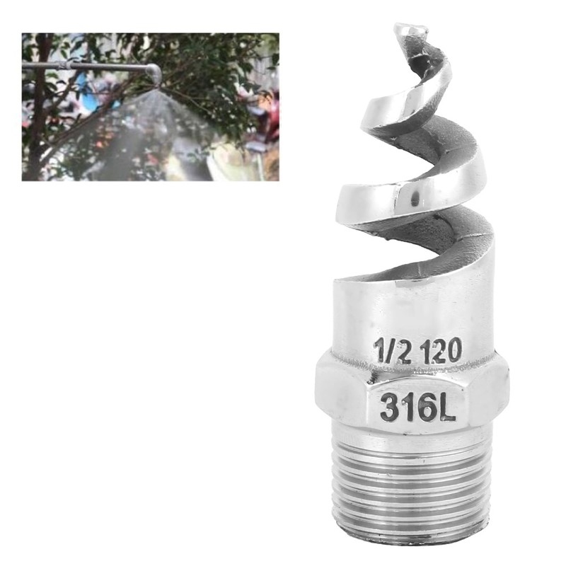 Spiral Nozzle SPJT 316L Stainless Steel Male Thread Anti‑Clogging Watering