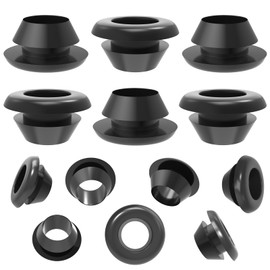 Pack of 40 Rubber Grommets Cable Grommets Waterproof Rubber Cable Grommets for Cable Grommets Rubber Plugs ID 10 mm Installation Diameter 12 mm for Wire and Cable Protection (Black)
