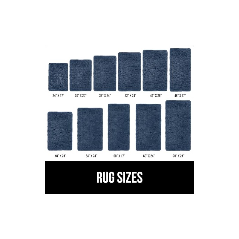 GORILLA GRIP GORILLA GRIP Bath Rug Mat 48x24, Thick Soft