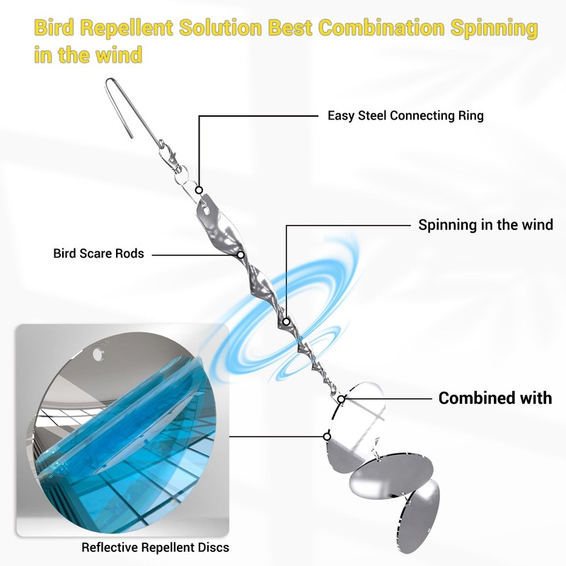 Bird Scare Devices, 3.9 Inch Large 18PCS Reflective Discs Set