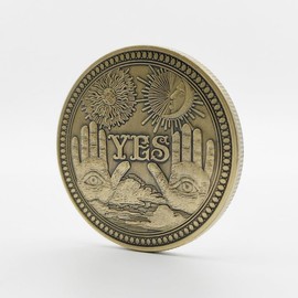 Yes No Challenge Coins,Lahviuu Yes or No Decision Coin Commemorative Coin Prediction Decision Coin Souvenir Collection Coins,Bronze(Style 2)