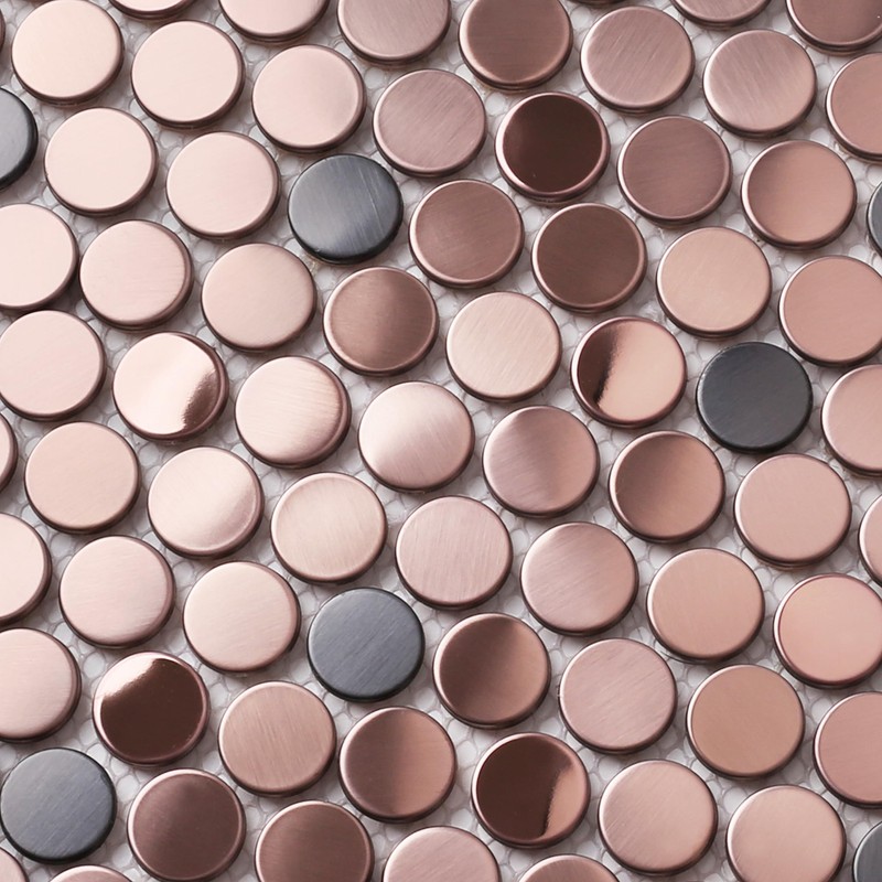 Parrotile Penny Round Tile Copper Bronze Mosaic Tiles for Kitchen