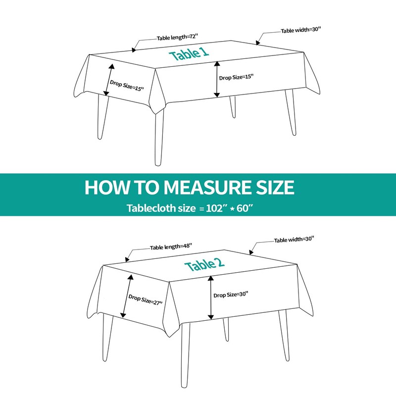 Surmente Tablecloth 60 x 102-Inch Rectangular Polyester Table Cloth for