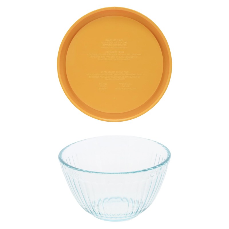 Pyrex 7401 3-Cup Sculpted Glass Mixing Bowl & 7401-PC 3