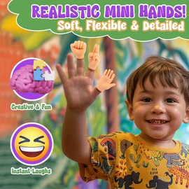 Tiny Hands Finger Puppets, Set of 12 Forest & Twelfth 2.5” Hand Finger Puppets for Kids, Fun Finger Puppets for Ages 3+, Perfect Gag Gifts for Pranks and Funny Photos