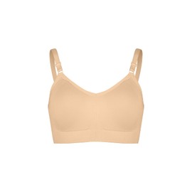 KNIX Good to Go Seamless Bra -Wireless Bras for Women, Medium Support, Seamless Comfort, V-Neckline and Scooped Back - Machine Washable - Warm Sand, 32A (1 Pack)