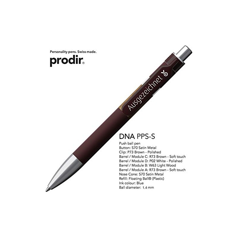 immi Prodir DNA Real Wood Ballpoint Pen, 1.4 Blue Refill,
