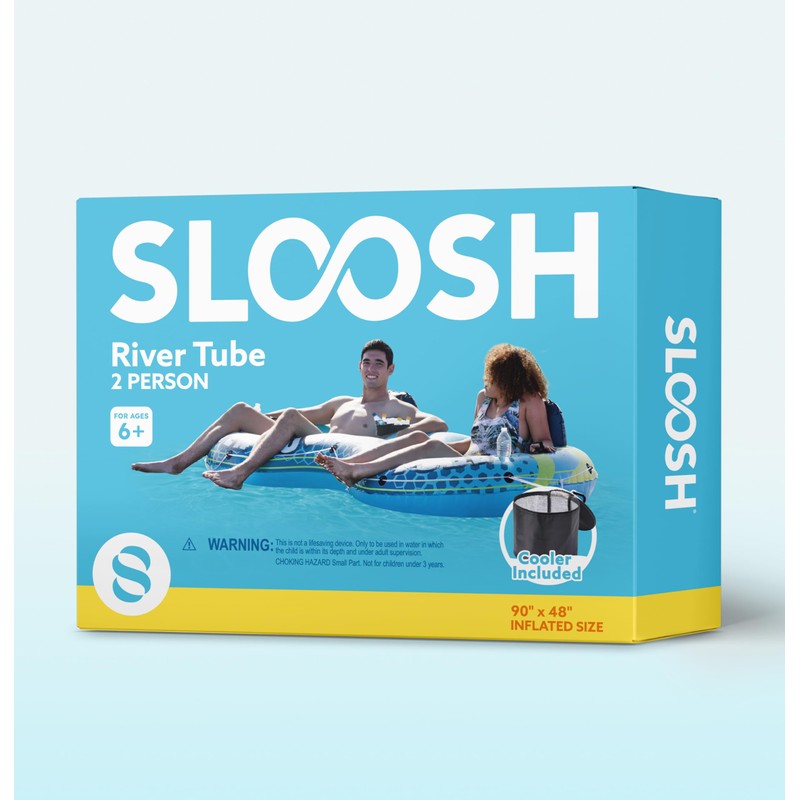SLOOSH 2-Person Inflatable River Tube - Heavy Duty River Run