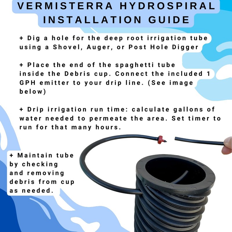 VermisTerra HydroSpiral Pair of Tubes (3" Diameter, 10" Length) Anti
