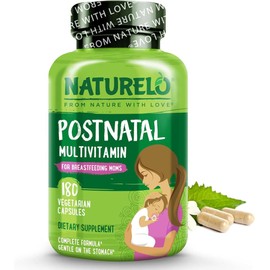 NATURELO Postnatal Multivitamin - Natural Vitamins & Minerals Including Vitamin D, Folate, Calcium - Best Essential Nutrients for Nursing Mothers After Pregnancy - 180 Vegan Capsules | 2 Month Supply
