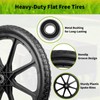 budrash 20" Wheelbarrow Wheels Fit for Rubbermaid, Flat Free Carts