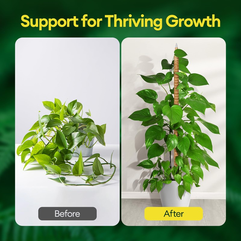 Maygrove 3-Pack 28” Bendable Moss Pole Monstera Plant Support for
