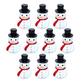 STOBOK Christmas Miniature Snowman: Christmas Tree Min Ornaments Resin Santa Snowman Figurine Xmas Accessories Party Favors Centerpieces 10pcs