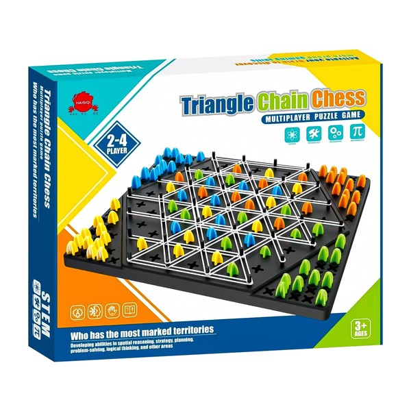Triggle Triangle Game, Chain Triggle Triangle Board Game, Kids Strategy