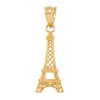 LA BLINGZ 10K Gold Paris Eiffel Tower Travel Charm Necklace